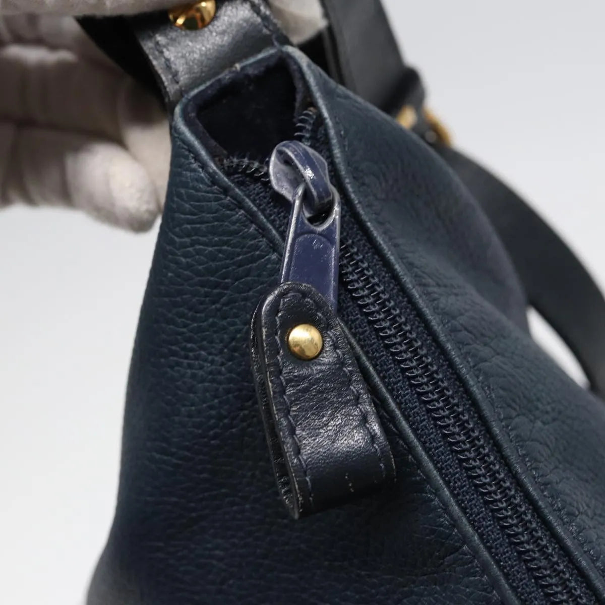 Gucci Vintage Leather, Navy, Leather, Shoulder Bag