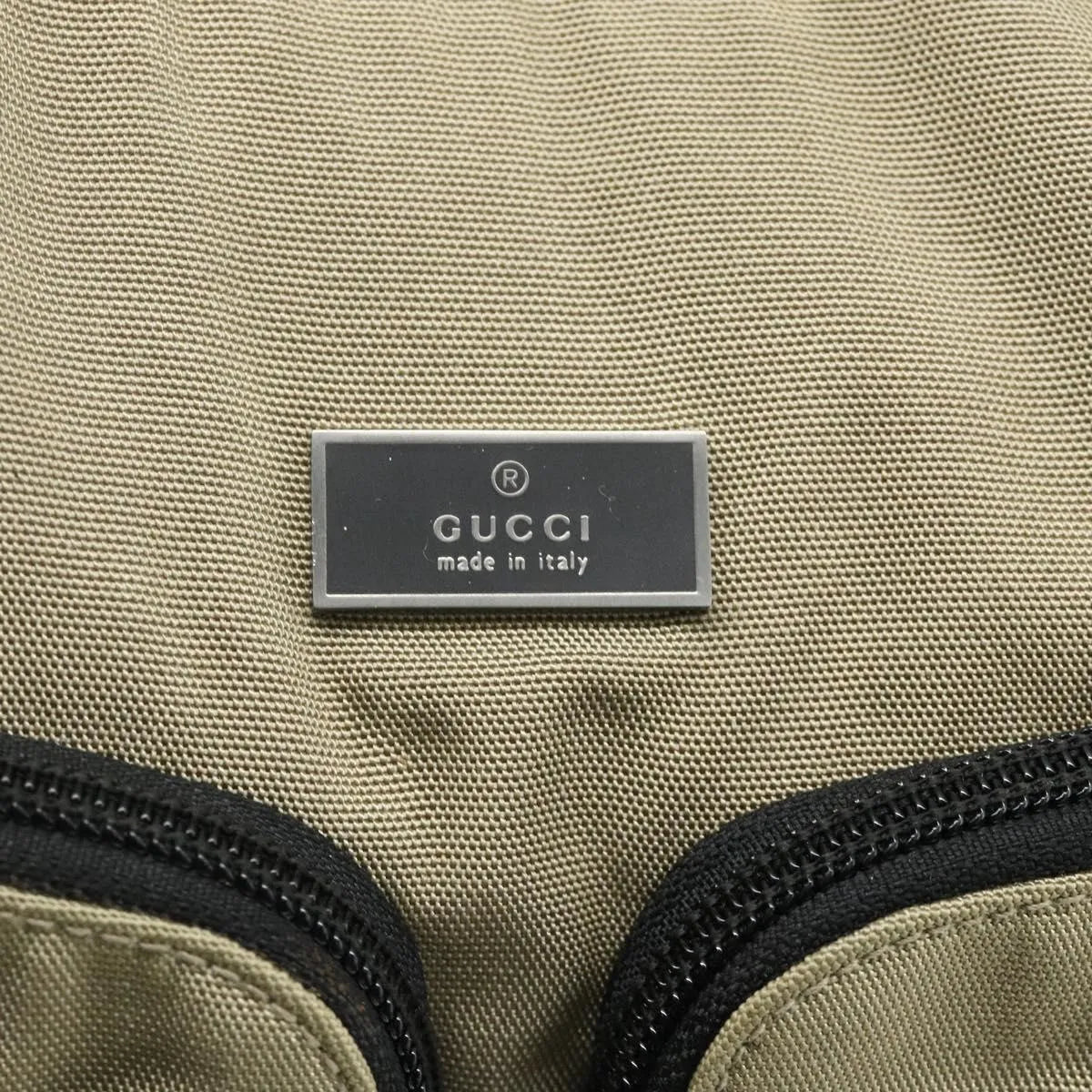 Gucci Double Pocket Hobo Nylon, Beige, Nylon, Shoulder Bag