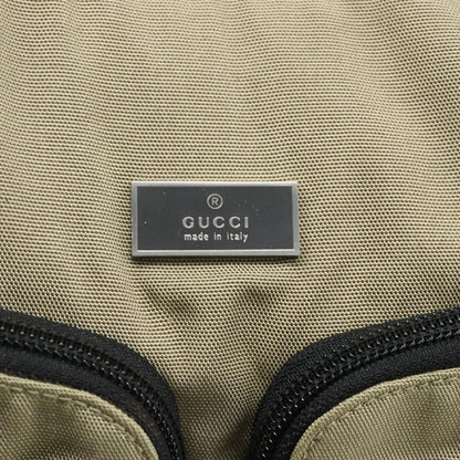 Gucci Double Pocket Hobo Nylon, Beige, Nylon, Shoulder Bag