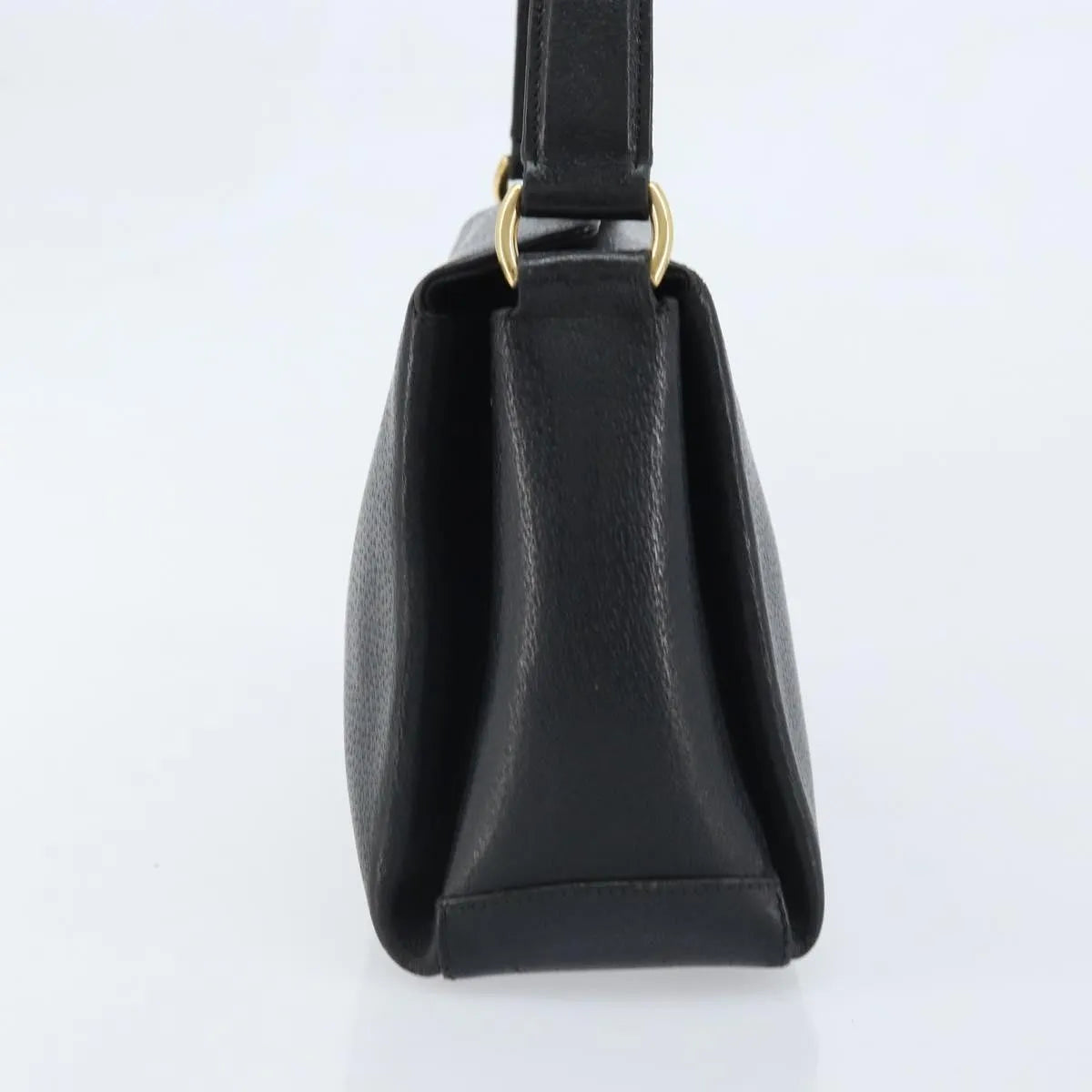 Gucci Vintage Convertible Bamboo Box Leather, Black, Leather, Handbag