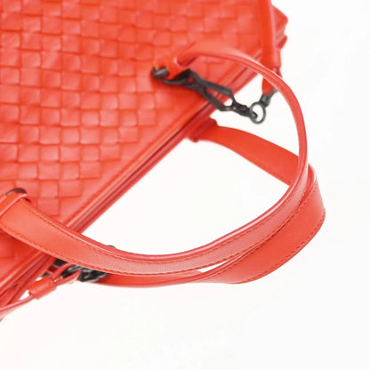 Bottega Veneta 2-Pocket Convertible Tote Intrecciato Nappa, Red, Leather, Tote Bag