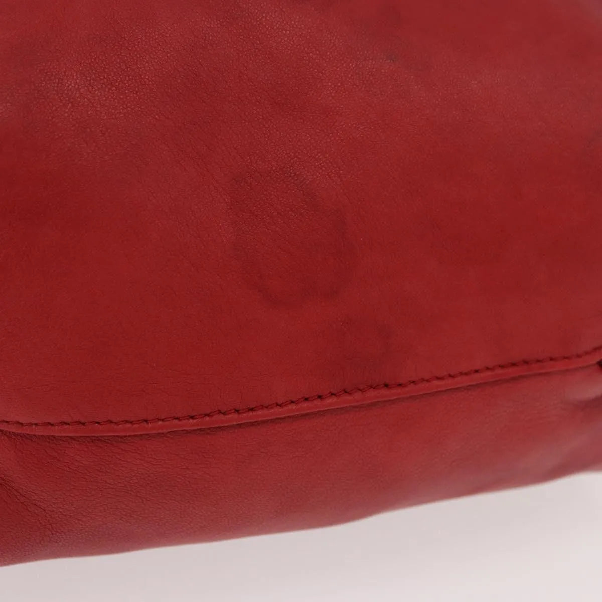 Saint Laurent Teddy Bucket Leather, Red, Leather, Shoulder Bag
