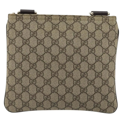 Gucci Zip Top Messenger GG Canvas with Leather, Beige, Canvas, Shoulder Bag