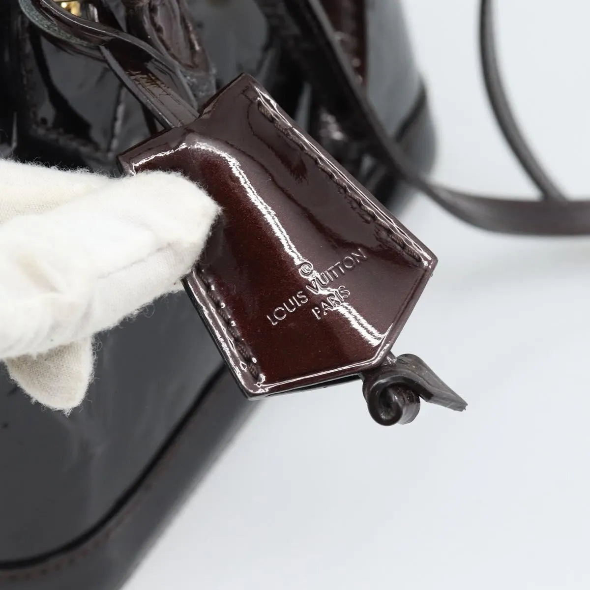 Louis Vuitton Alma Patent Leather, Brown, Patent Leather, Handbag