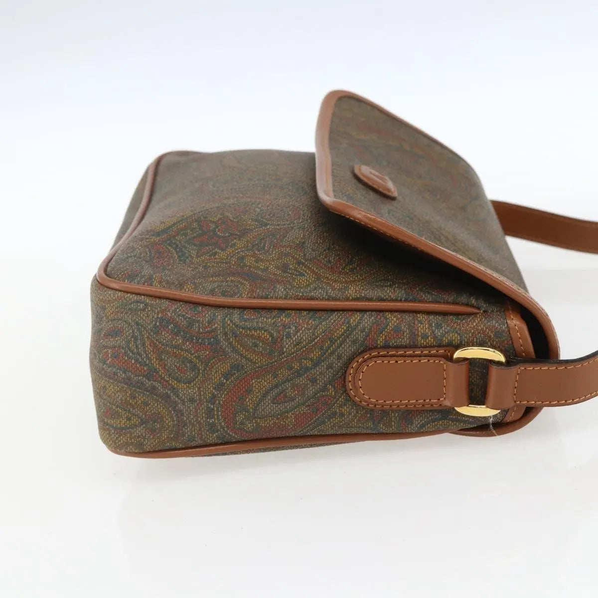 Valentino Garavani Vintage Canvas and Leather, Brown, Canvas, Shoulder Bag