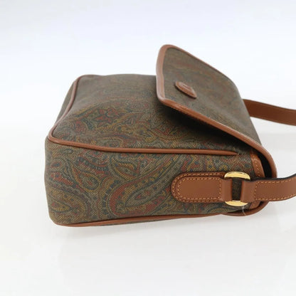Valentino Garavani Vintage Canvas and Leather, Brown, Canvas, Shoulder Bag