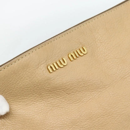 Miu Miu Convertible Satchel Leather, Beige, Leather, Handbag