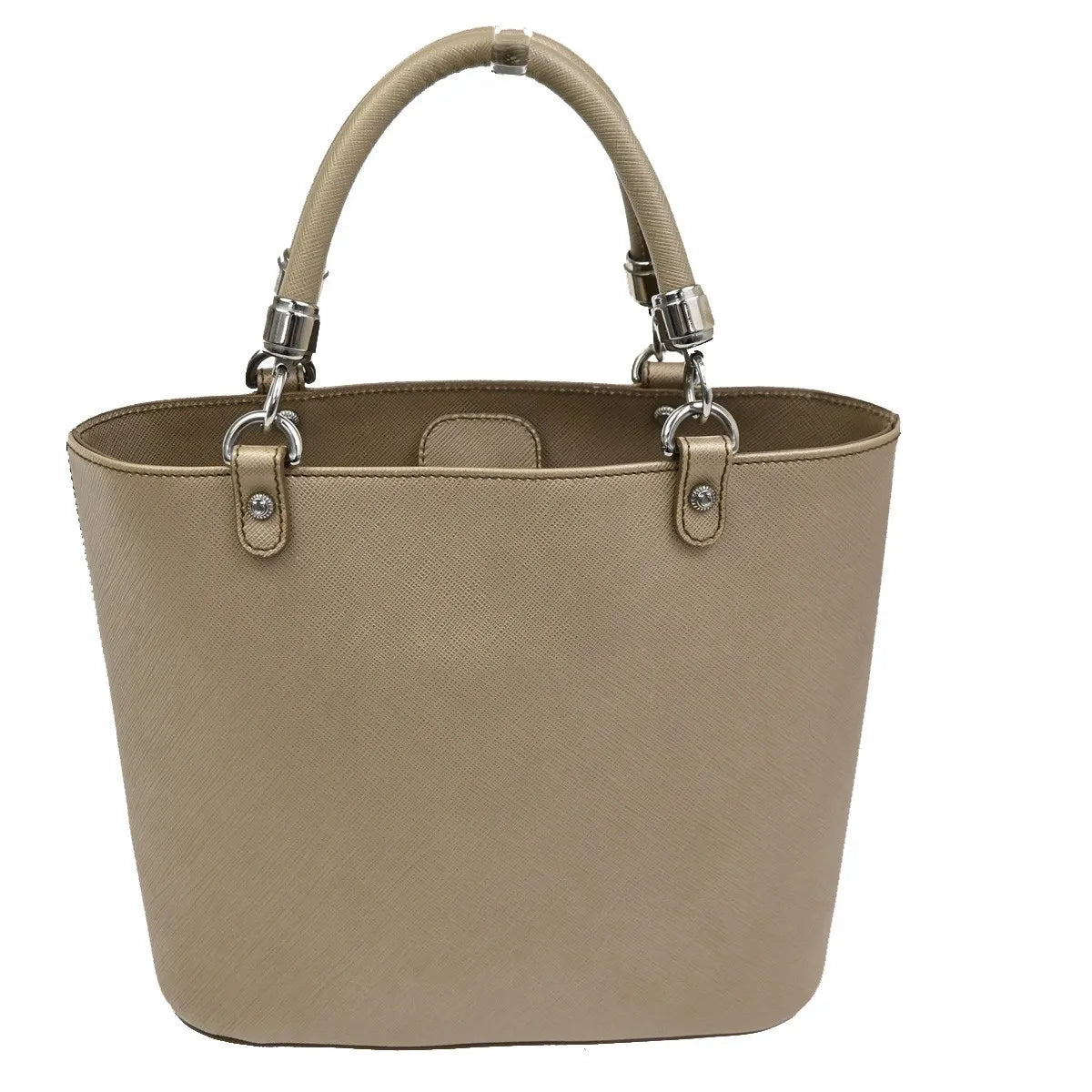 Salvatore Ferragamo Gancini Leather, Beige, Leather, Handbag