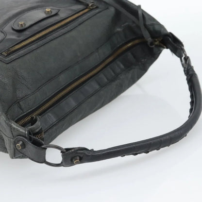 Balenciaga Giant Studs Day Hobo Leather, Green, Leather, Shoulder Bag