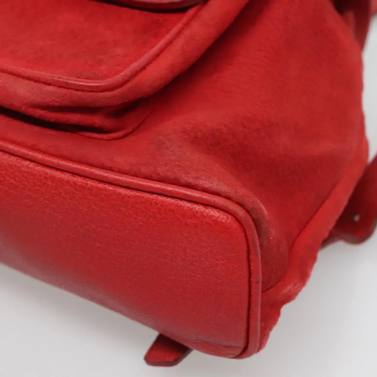 Gucci Vintage Bamboo Suede, Red, Suede, Backpack