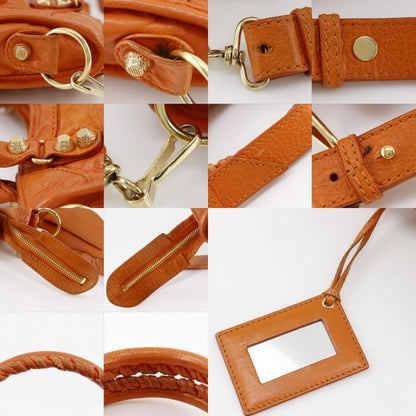 Balenciaga City Classic Studs Leather, Orange, Calfskin, Handbag