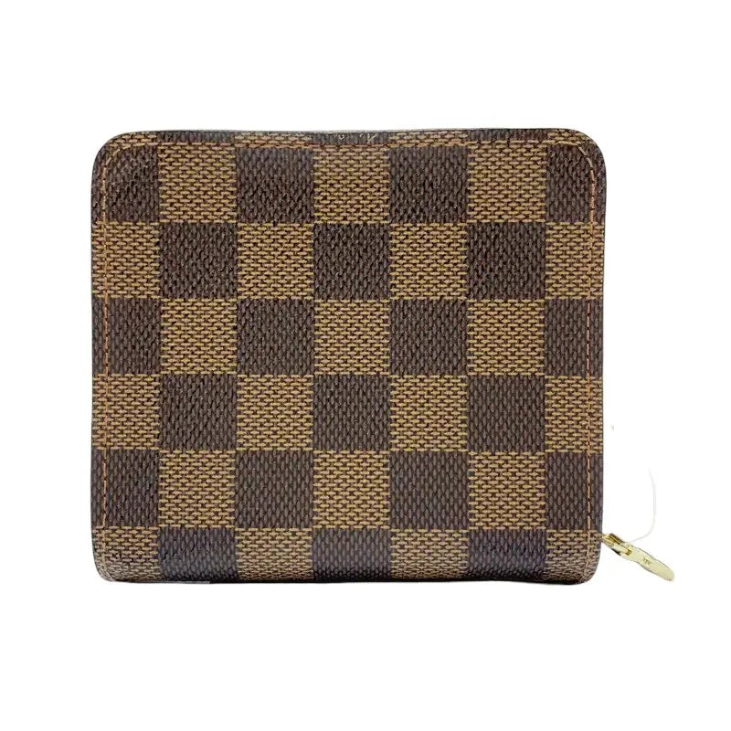Louis Vuitton Compact Zippe Damier, Brown, Canvas, Wallet