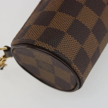 Louis Vuitton Papillon Pochette Damier Ebene, Brown, Canvas, Clutch