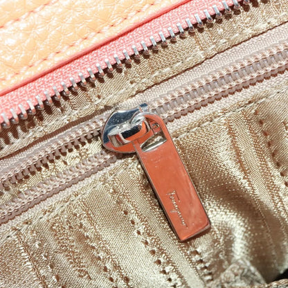 Salvatore Ferragamo Sofia Satchel Grainy Leather, Orange, Leather, Handbag