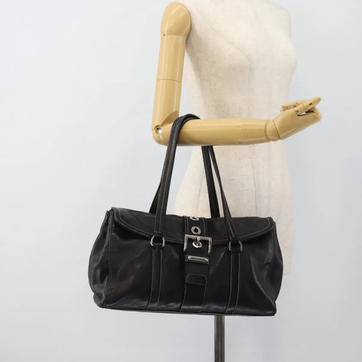 Prada Convertible Shopping Tote Saffiano Leather Saffiano Leather, Black, Leather, Tote Bag