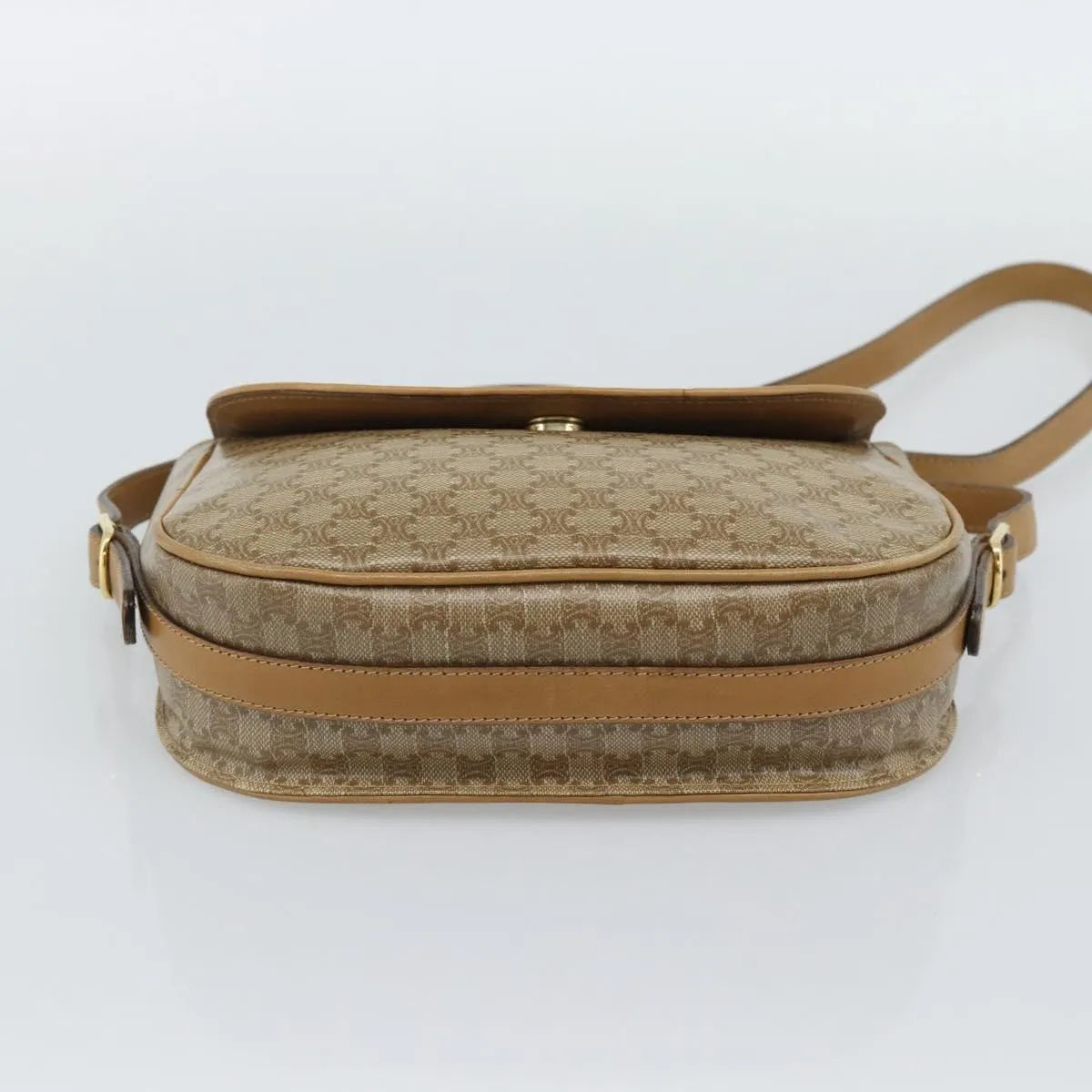 Celine Vintage Macadam Canvas, Beige, Canvas, Shoulder Bag