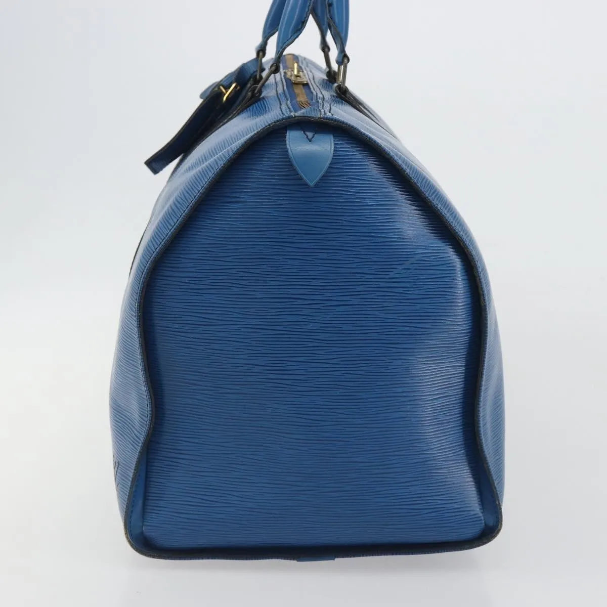 Louis Vuitton Keepall Epi, Blue, Leather, Travel Bag