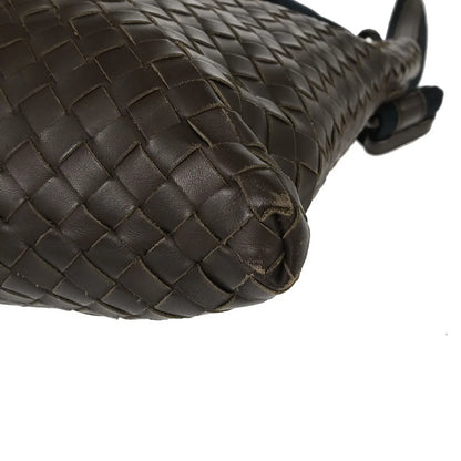 Bottega Veneta Intrecciato Shoulder Leather, Brown, Leather, Shoulder Bag