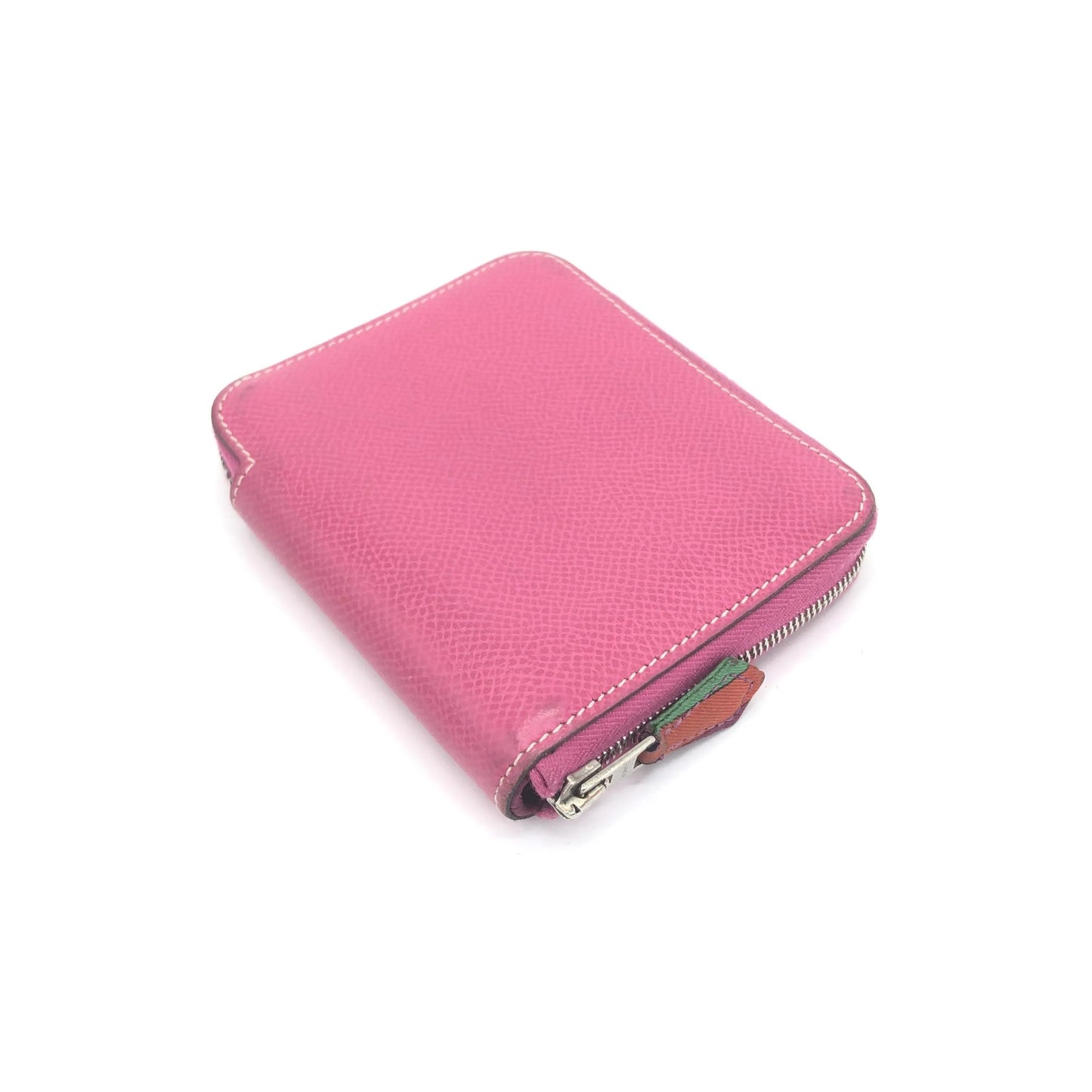 Hermes Azap Silkin Epsom Leather Silk, Pink, Calfskin, Wallet