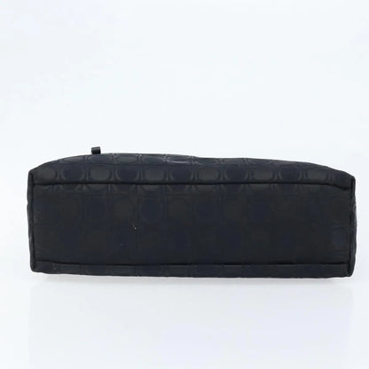 Salvatore Ferragamo Gancini Tote Gancini Canvas, Black, Nylon, Tote Bag