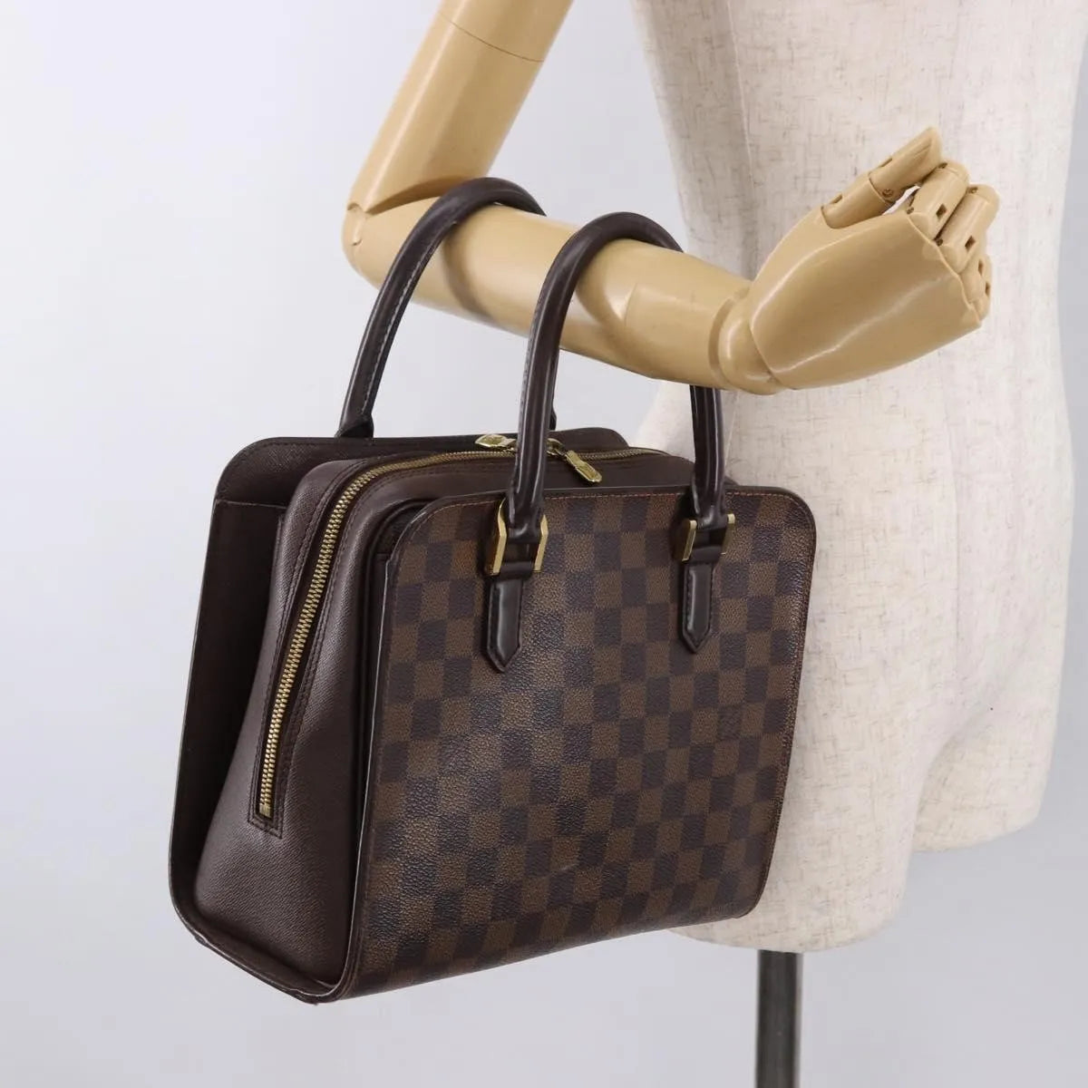 Louis Vuitton Triana Damier, Brown, Canvas, Handbag