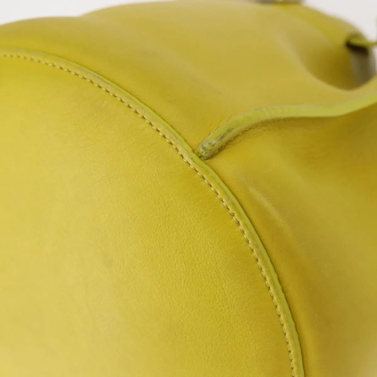 Celine Long Strap Big Bag Bucket Leather, Yellow, Leather, Handbag
