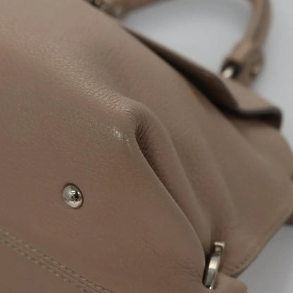 Salvatore Ferragamo Sofia Satchel Leather, Beige, Leather, Handbag