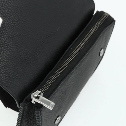 Christian Dior Saddle Pouch Belt Leather, Black, Leather, Clutch