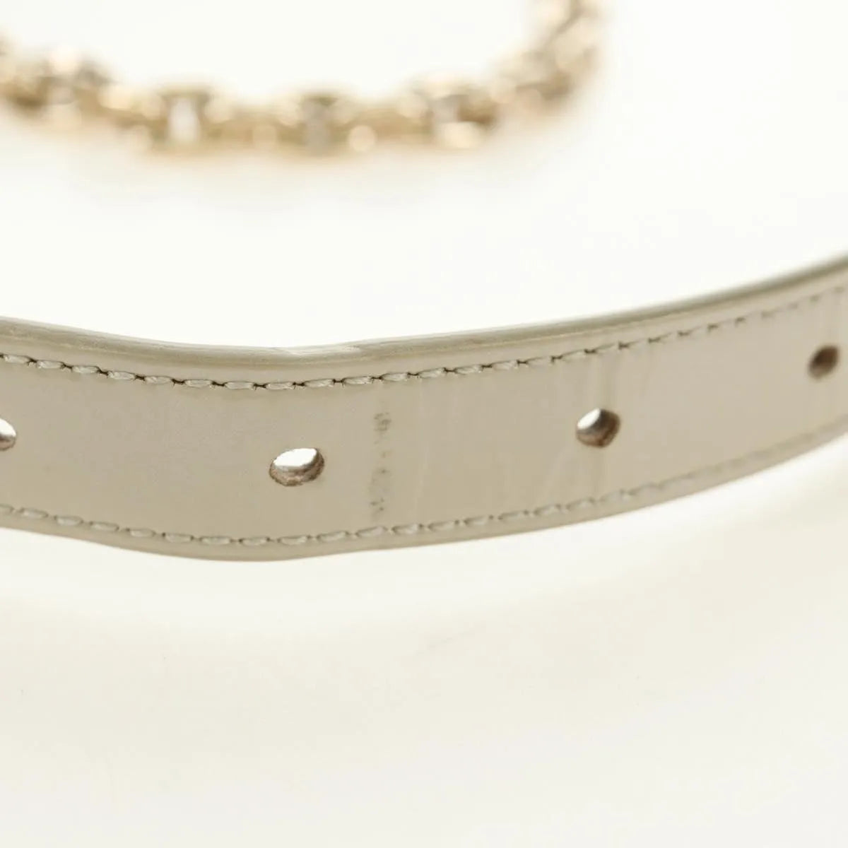 Christian Dior 30 Montaigne Chain Flap Micro Cannage Metallic Calfskin, Beige, Patent Leather, Shoulder Bag