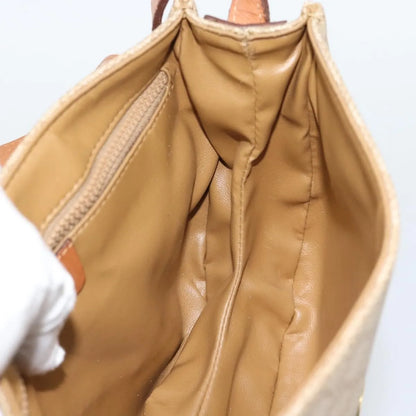 Celine Vintage Macadam Canvas and Leather, Beige, Canvas, Shoulder Bag