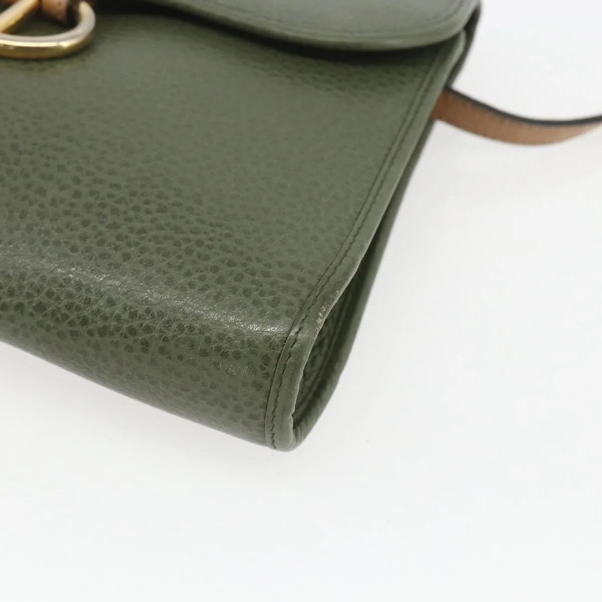 Christian Dior Vintage Leather, Khaki, Leather, Shoulder Bag