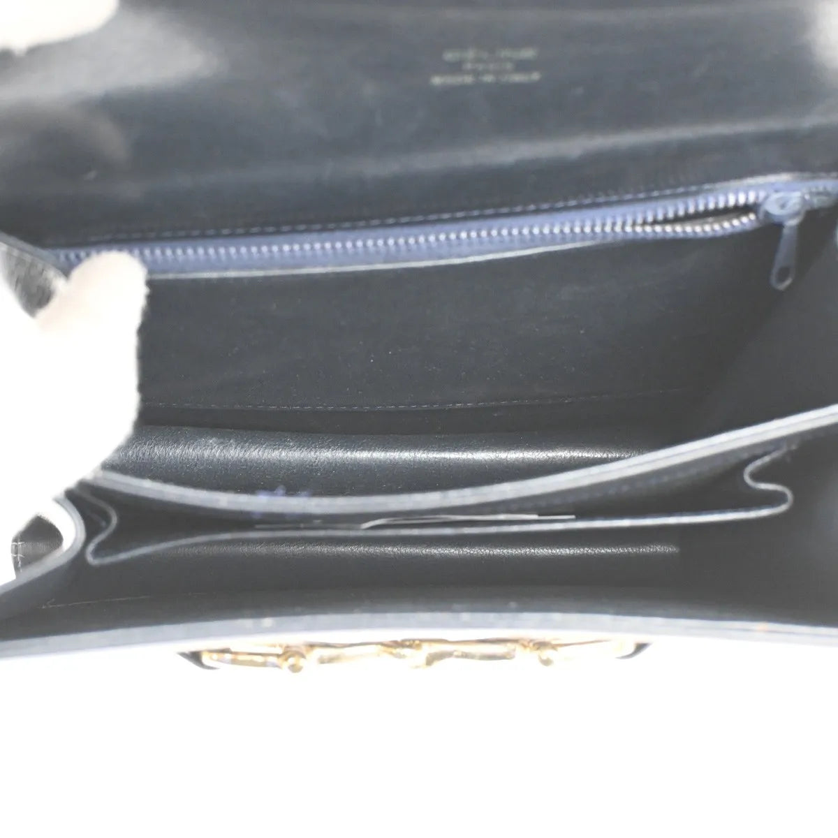 Celine Horse Carriage Canvas and Leather, Navy, Canvas, Shoulder Bag