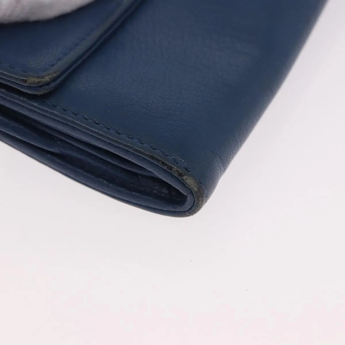 Chanel Lucky Clover Long Flap Wallet Leather, Blue, Leather, Wallet