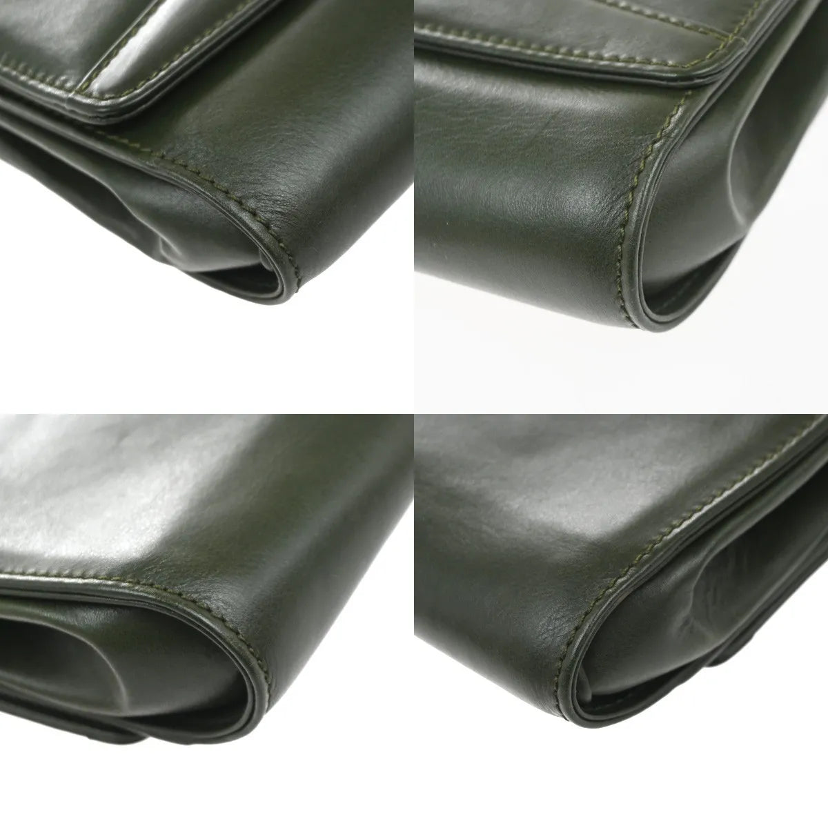 Celine Vintage Leather, Green, Leather, Shoulder Bag