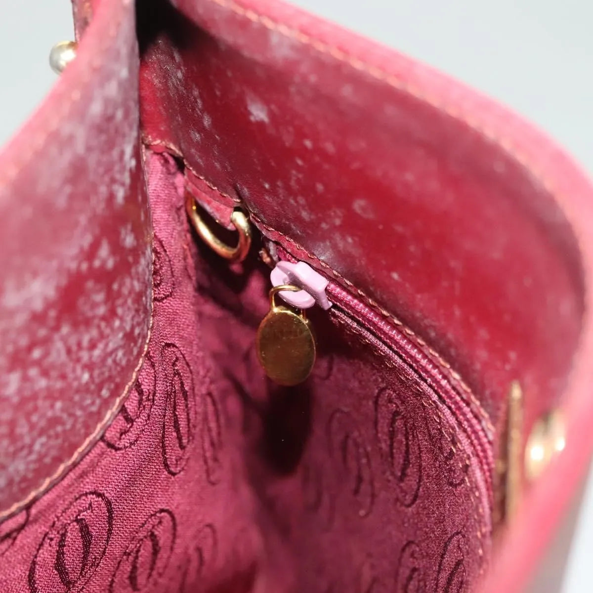 cartier Vintage must de Cartier Leather, Burgundy, Leather, Shoulder Bag