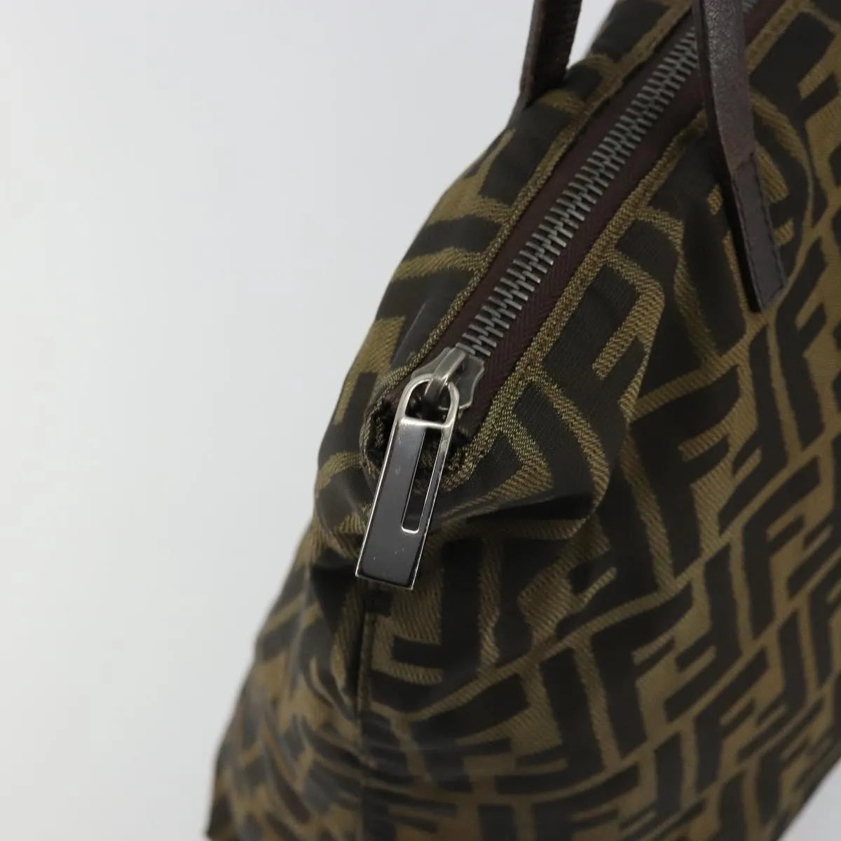 Fendi Zucca Tote Canvas, Black, Canvas, Handbag