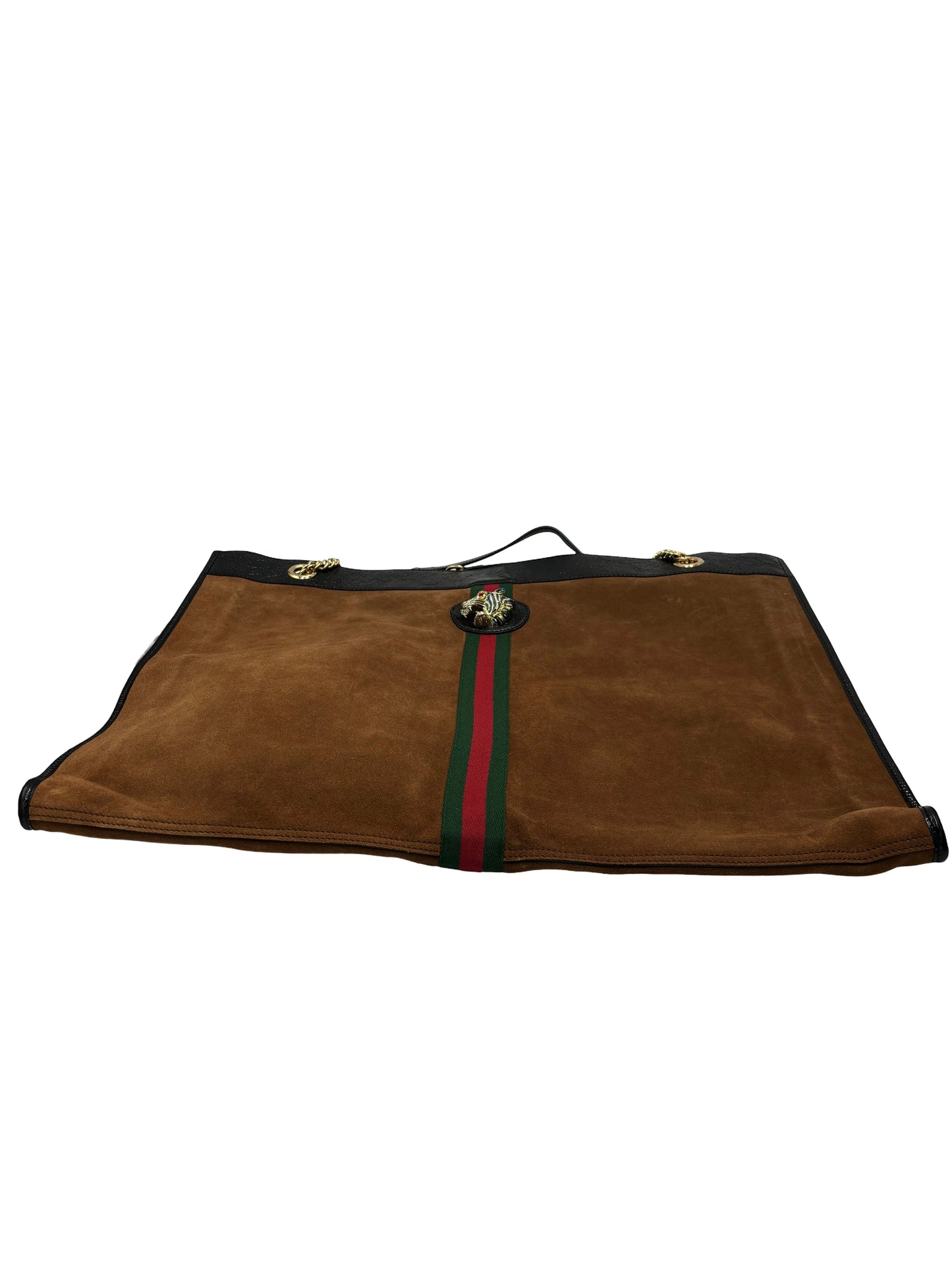 Gucci Rajah Chain Tote Suede, Brown, Suede, Tote Bag