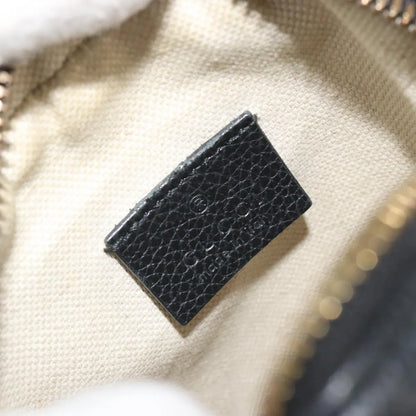 Gucci Logo Zip Messenger Printed Leather, Black, Leather, Clutch