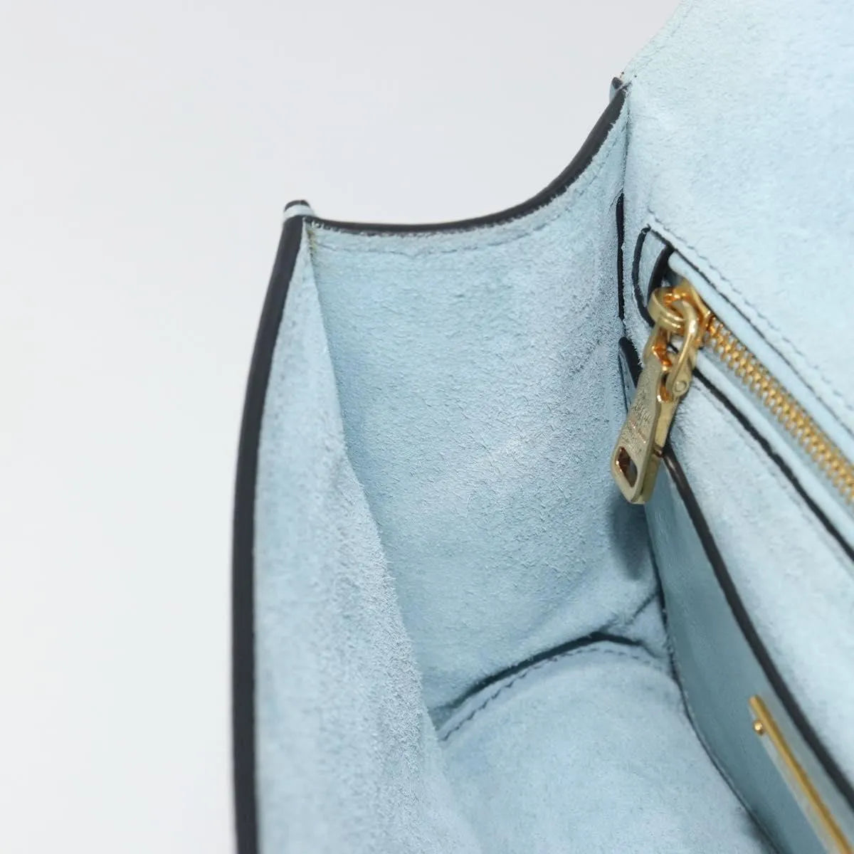Miu Miu Madras Crystal Buckle Leather, Blue, Leather, Shoulder Bag