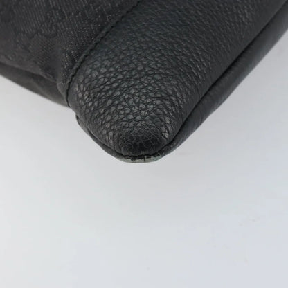 Gucci Zip Messenger GG Canvas with Perforated Leather, Black, Canvas, Shoulder Bag