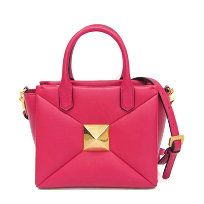 Valentino Garavani One Stud Top Handle Leather, Pink, Leather, Handbag
