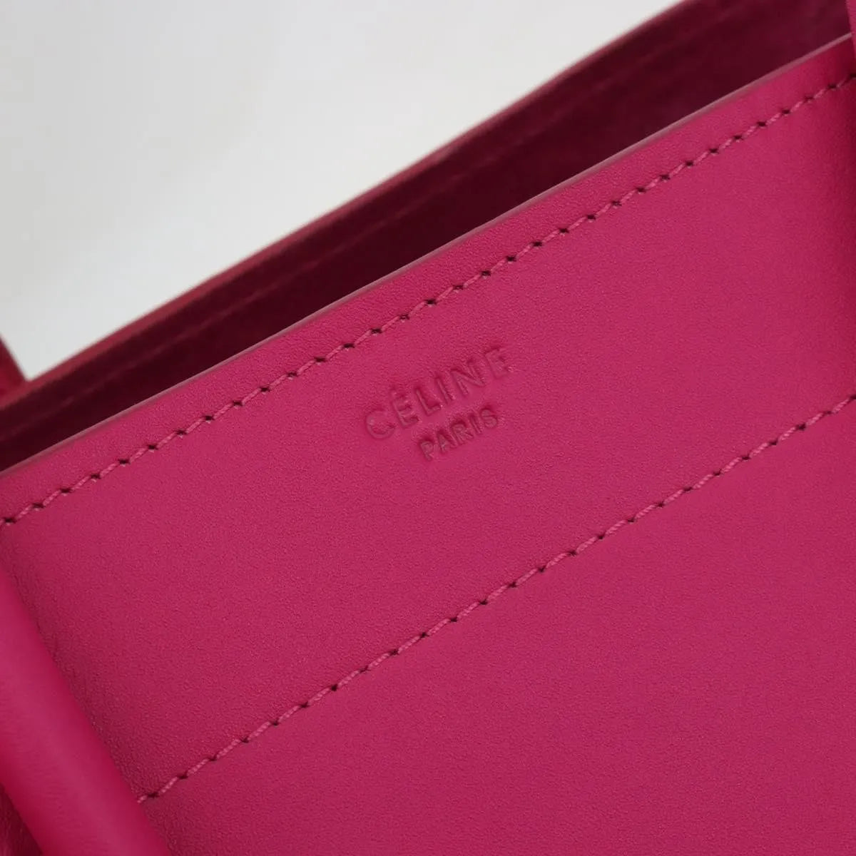 Celine Luggage Smooth Leather, Pink, Leather, Tote Bag