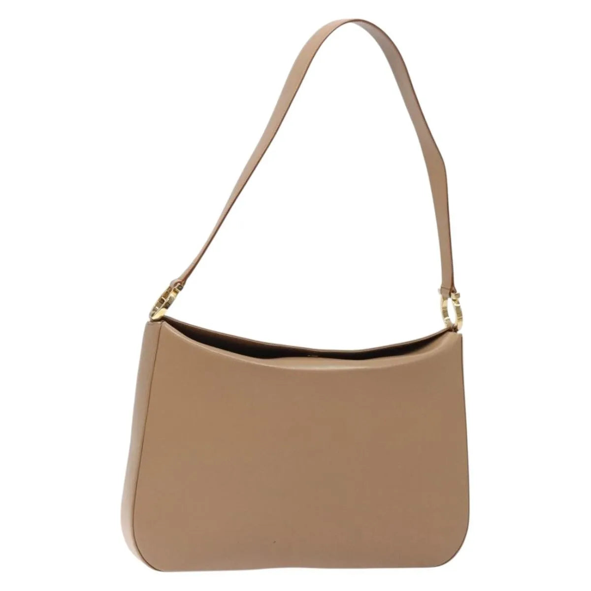 Salvatore Ferragamo Gancini Leather, Beige, Leather, Shoulder Bag