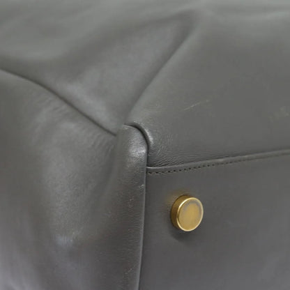 Saint Laurent Reversible North South Shopper Tote Leather, Gray, Leather, Tote Bag