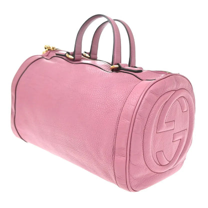 Gucci Soho Boston Leather, Pink, Leather, Handbag