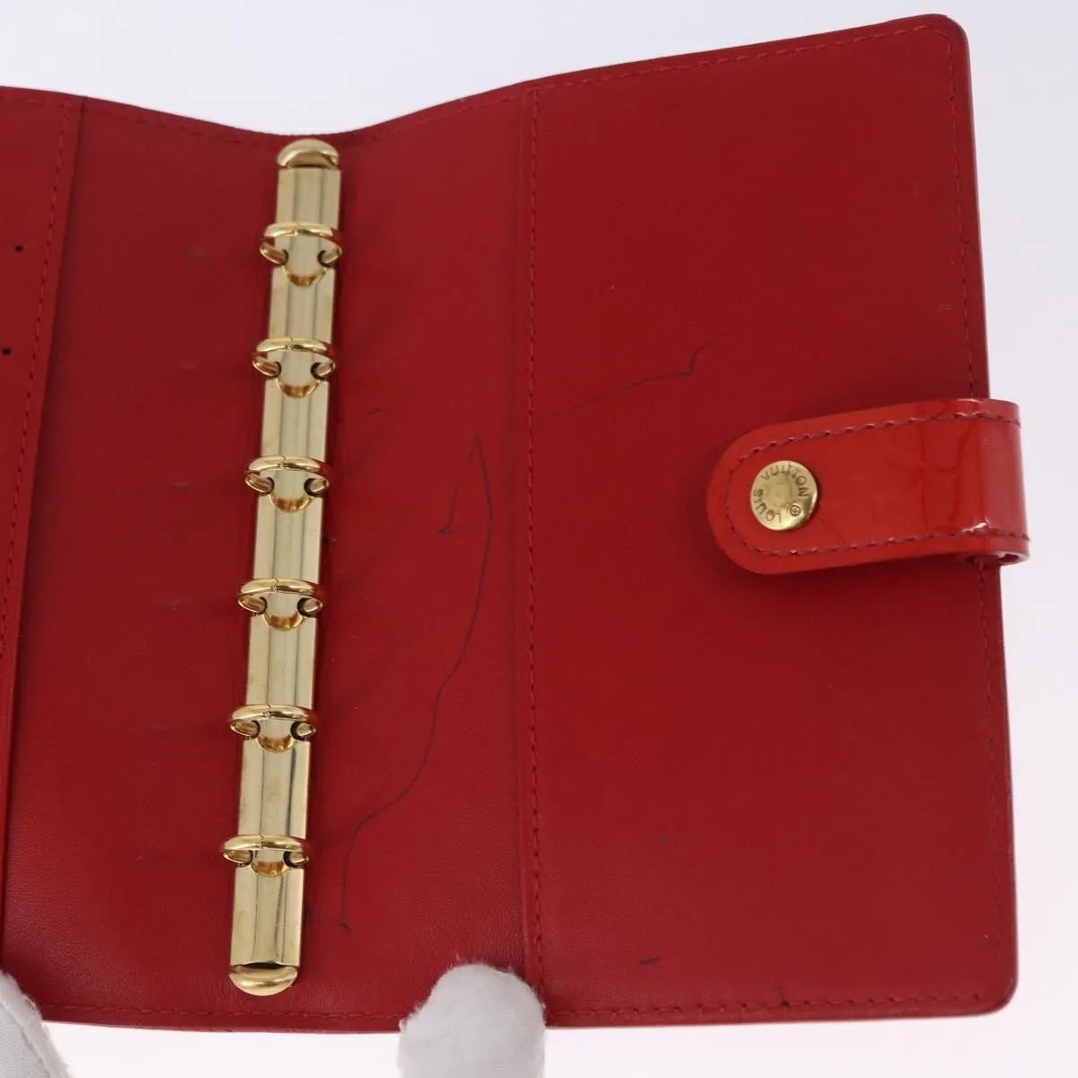 Louis Vuitton Agenda Cover Patent, Red, Patent Leather, Clutch