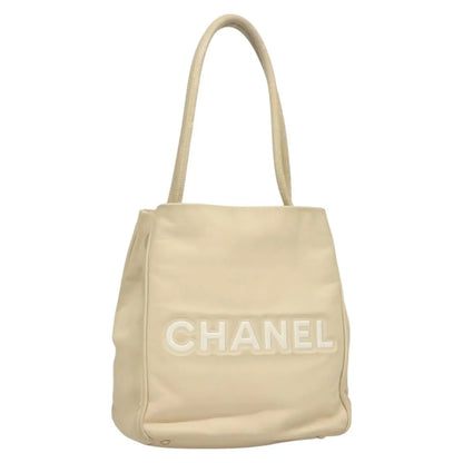Chanel Camellia Tote Leather, Beige, Leather, Tote Bag