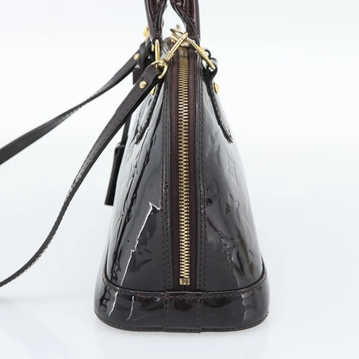 Louis Vuitton Alma Patent Leather, Brown, Patent Leather, Handbag