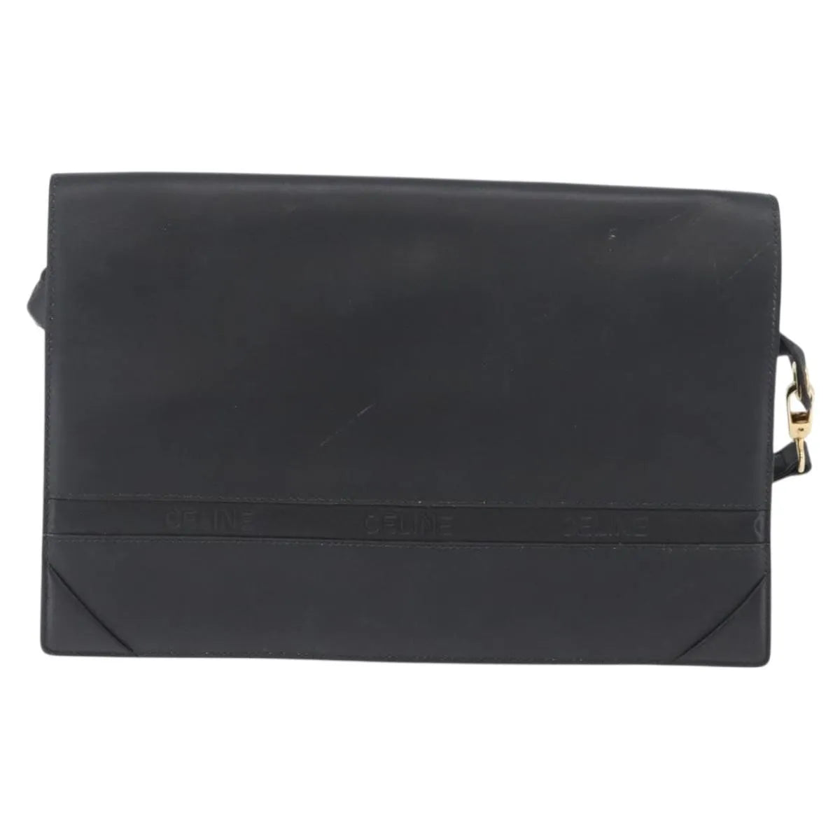 Celine Vintage Leather, Black, Leather, Shoulder Bag