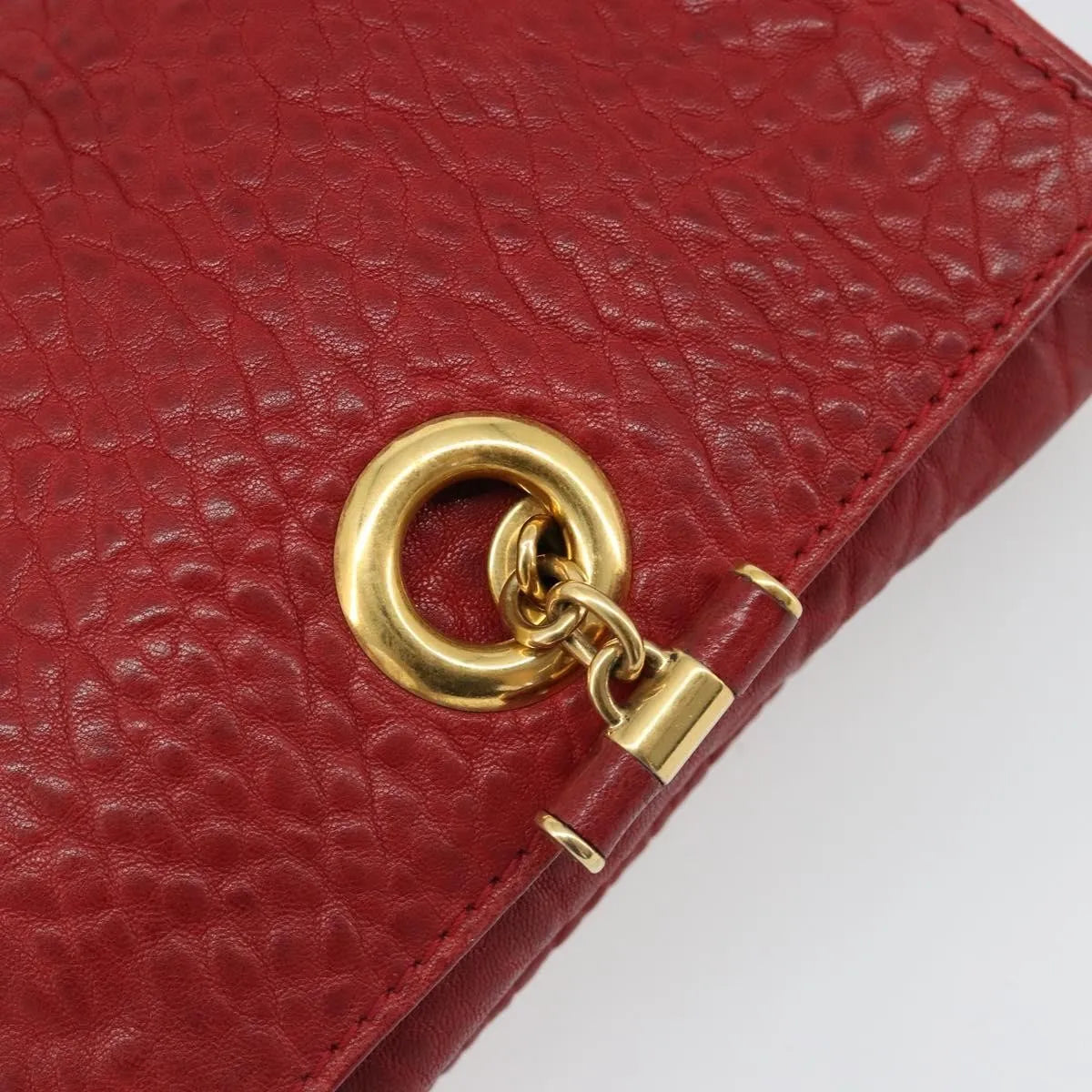 Saint Laurent Chain Leather, Red, Leather, Shoulder Bag